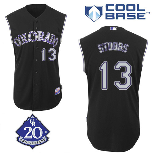Drew Stubbs #13 MLB Jersey-Colorado Rockies Men's Authentic Alternate 2 Black Baseball Jersey